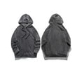 thumbnail image 2 of FOCUSNORM Men Plush Loose Hoodies Solid Color Drawstring Hooded Sweatshirts Long Sleeve Tops Fall Winter Casual Pullovers, 2 of 7