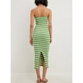 thumbnail image 6 of KelaJuan Women Midi Bodycon Dress Stripe Strapless Boat Neck Backless Tube Dress Summer Slit Party Dress, 6 of 6