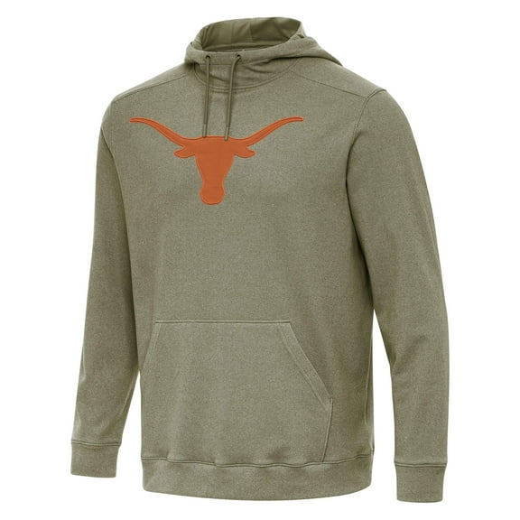 Men's Antigua Olive Texas Longhorns Cloud Pullover Hoodie