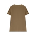 thumbnail image 6 of Fmbrln Linen Shirts for Women Summer Short Sleeve Crew Neck Button Solid Tops Casual Loose Fit Lightweight Blouses, 6 of 9