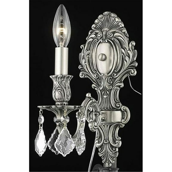 Monarch 1 light Pewter Wall Sconce Clear Royal Cut Crystal