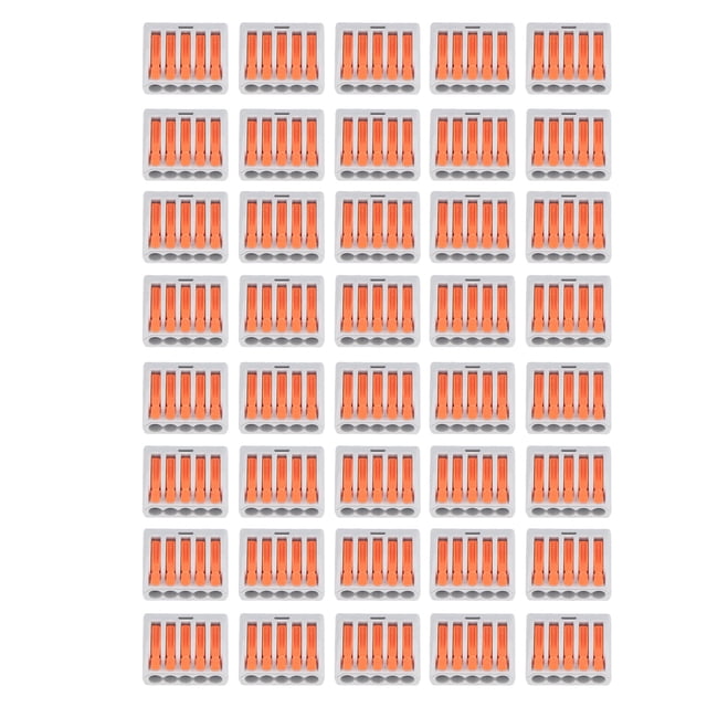 40 conectores de tuerca de palanca, 5 vías, cable compacto, conexión rápida, bloque de terminales PCT-215, naranja