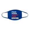 Pray More Worry Less Cotton Face Cover Mask, Royal-S/M