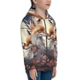 thumbnail image 5 of Naloa Romantic Flower Fox Teenage Zipper Hoodie, Long Sleeve Zip Up Hoodies Casual Jackets Tops for 7-12 Years-Small, 5 of 6