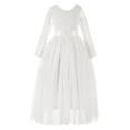 thumbnail image 2 of Ekidsbridal Girl Birthday Flower Girl Dress - Long Sleeve A-Line V-Back Lace Bohemian Lace 290R-A (Size: M-10), 2 of 3