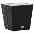thumbnail image 1 of vidaXL Tea Table Black 41.5x41.5x43 cm Poly Rattan and Tempered Glass, 1 of 5