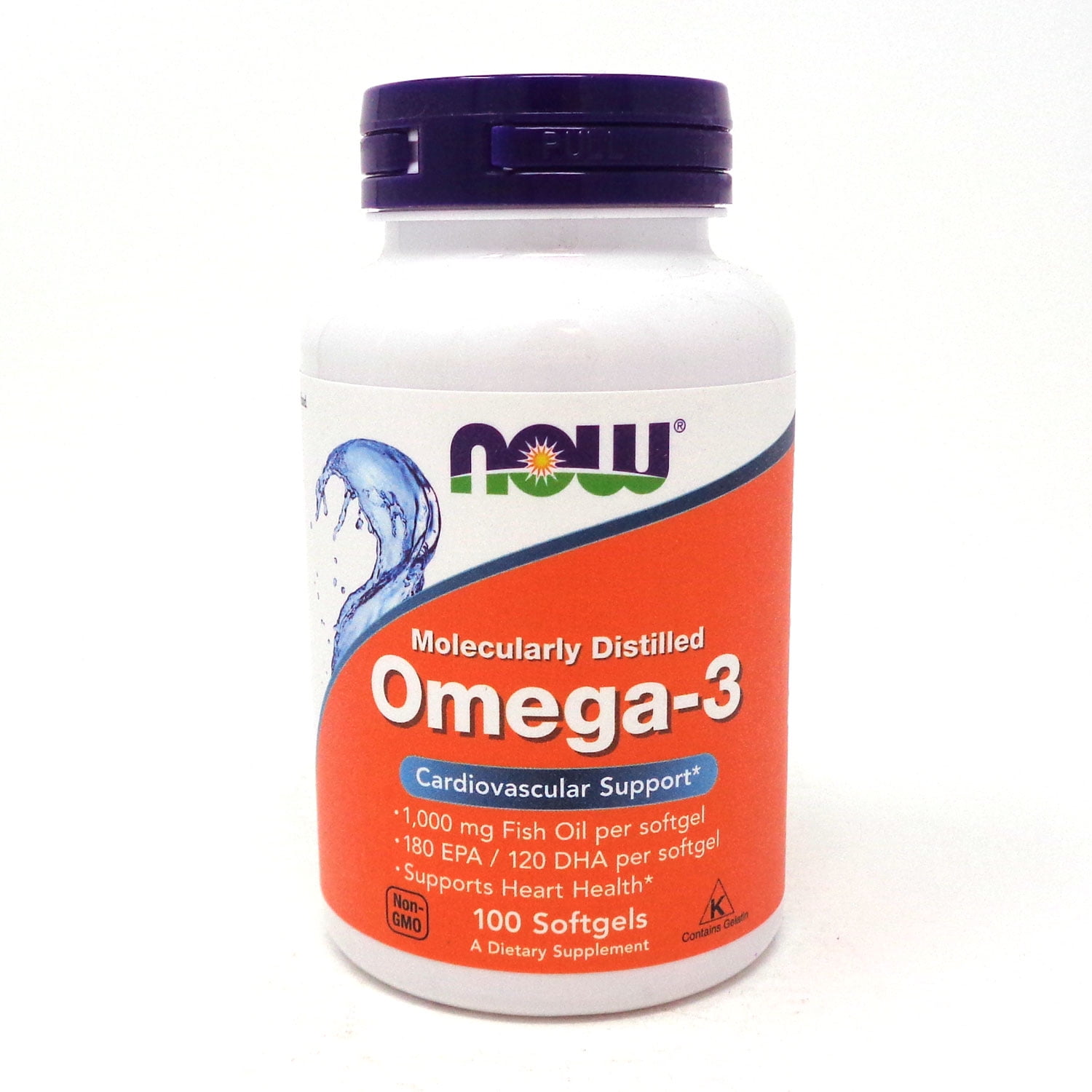 NOW Foods Omega3 Molecularly Distilled Fish Oil 100 Softgels