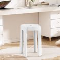 thumbnail image 1 of Heavy-Duty Stackable Plastic Stool - Ergonomic Design for Indoor/Outdoor Use (46x30cm, White), 1 of 9