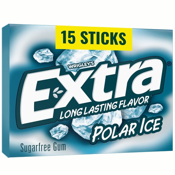 Extra Gum Polar Ice Sugar Free Chewing Gum, Single Pack - 15 Sticks