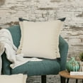 thumbnail image 2 of Ox Bay 20" x 20" Green / White Stripe Organic Cotton Contemporary Pillow Cover, 2 of 8