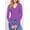 Purple, variant on Women's Long Sleeve V-neck Button Down Fitted Cardigan