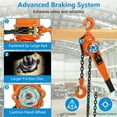 thumbnail image 3 of Garvee 0.75T Lever Block Steel Chain Hoist Manual Ratchet 1650lbs 10FT G80 Chain Lifter, 3 of 9