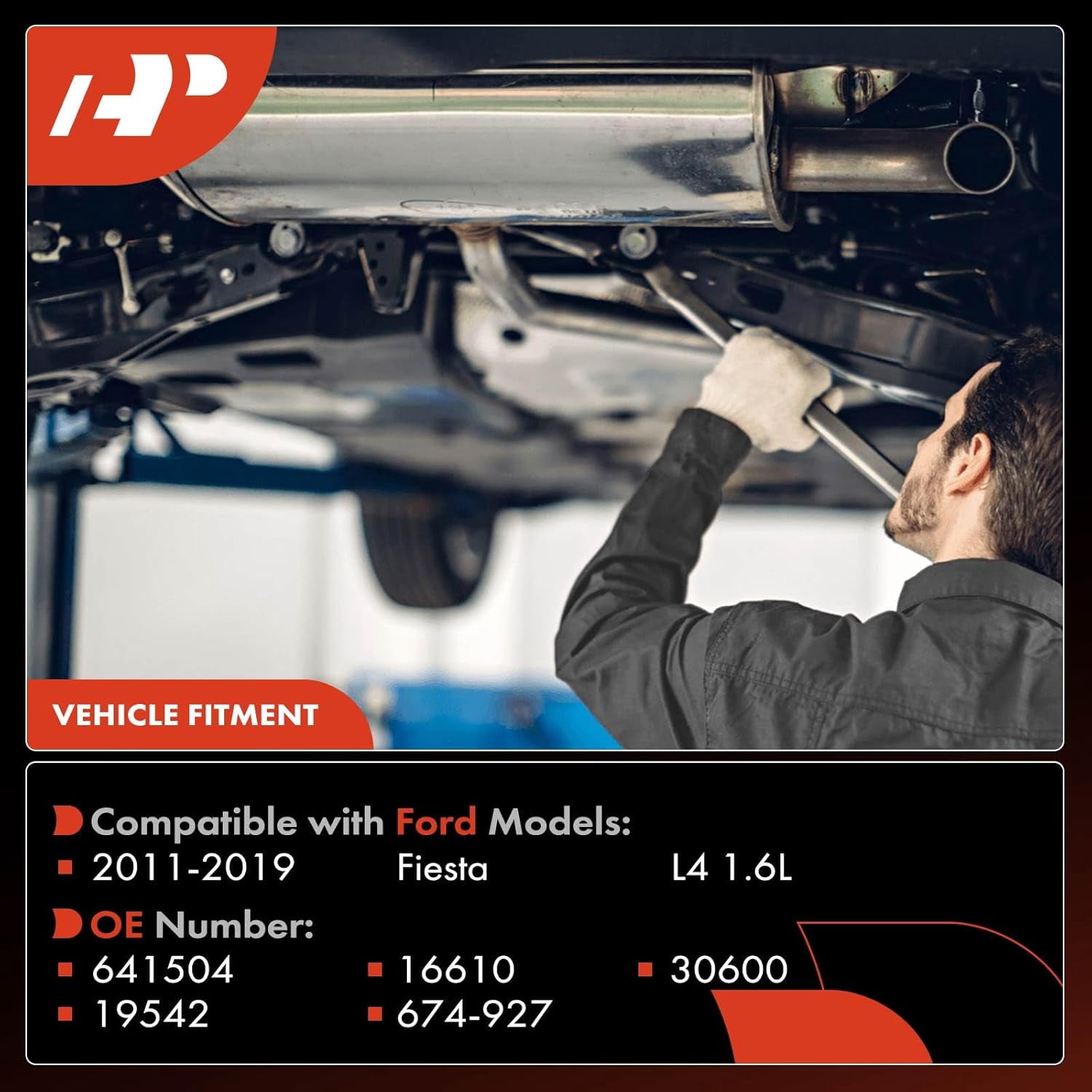 A-Premium Front Exhaust Manifold Catalytic Converter Kit Direct-Fit Compatible with Ford Fiesta 2011-2019, 1.6L, EPA Compliant