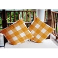 thumbnail image 3 of 20" x 20" Simply Daisy Buffalo Plaid Polyester Indoor/Outdoor Pillow, Golden Mustard Qty 1, 3 of 6