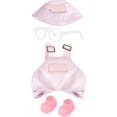 thumbnail image 2 of 6.7in/17cm Doll Clothes Set, 4 PCS Fashion Outfit Includes Hat, Bib Pants, Glasses, Shoes, Cute Collectible Doll Accessories Unique Style, 2 of 4