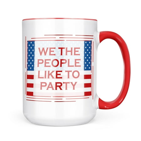 

Christmas Cookie Tin We the People Like to Party Fourth of July Flag Mug gift for Coffee Tea lovers