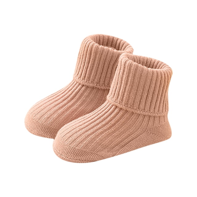 HAiming Baby's Sock Casual Solid Color Ribbed Breathable Soft Cute Ancle Crew Sock for Girl Boy