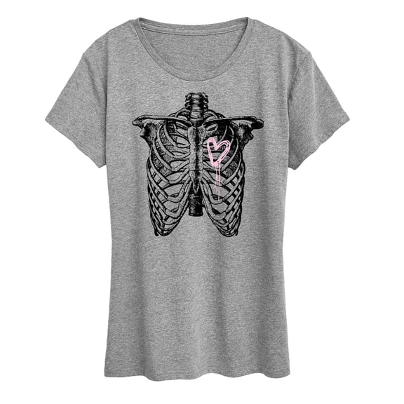 Instant Message - Ribcage Bleeding Heart - Women's Short Sleeve Graphic T-Shirt