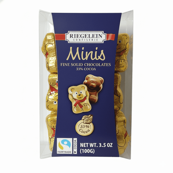 Riegelein Milk Chocolate Gold Love Bears Mini Novelty Gift Candy 3.5 oz