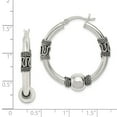 thumbnail image 2 of FB Jewels Sterling Silver Antiqued Hoop Earrings, 2 of 2