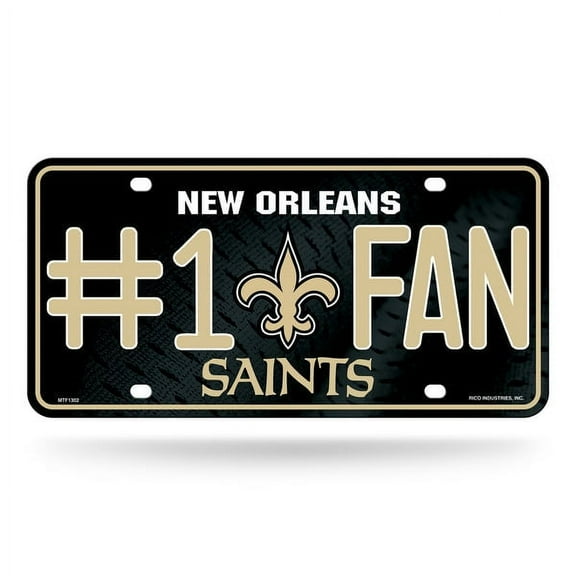 Saints #1 Fan Metal License Plate - Licensed by Rico