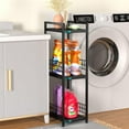 thumbnail image 4 of 3-Tier Metal Shelving Unit, Expandable, Free-Standing, Narrow, Open Floor Shelves, Ideal for Bathroom, Kitchen, Laundry, Storage, Organization, 4 of 6