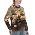 thumbnail image 6 of Kdxio Vintage Peonies Rustic Charm Print Womens Oversized Hoodies Sweatshirts Hooded Pullover Tops Sweaters Casual-Large, 6 of 7