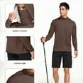 thumbnail image 6 of Fanxing Mens Hooded Sun Shirt with Mask Big and Tall Lightweight Hoodies Full Zip Jacket Long Sleeve UPF 50 Rash Guards Fishing Shirts for Men Brown,M, 6 of 7