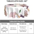 thumbnail image 3 of Sloth Tablecloth Round Table Cloths 60 Inch Wrinkle Resistant Picnic Table Covers Washable Polyester for Holiday Kitchen Party, 3 of 6