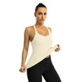 thumbnail image 4 of Alove Strethcy Ribbed Tank Tops With Shelf Bra Racerback Soft Camis, 4 of 5