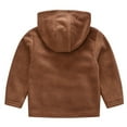 thumbnail image 2 of ATOGUTA Boy Winter Coat Leopard Print Jacket Fleece Hooded Jacket with Zip Brown, Size 3T-8, 2 of 6