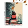 thumbnail image 3 of Qisvanset Black Cat Reading Book Canvas Print 15.75x11.81 Inches, 3 of 8