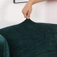 thumbnail image 5 of TOPCHANCES 2-Pieces Velvet Wingback Chair Covers, Stretch Wing Chair Sofa Slipcover, Armchair Cover, Furniture Protector (Flange Green), 5 of 8