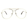 thumbnail image 2 of Mens Metal Rim Oversize Officer Clear Lens Eye Glasses Gold, 2 of 4