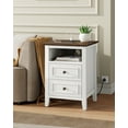 thumbnail image 2 of GIKPAL Farmhouse Nightstand Set of 2, Dresser for Bedroom with Charging Station & 2 Drawers Handles, Rustic Wood Side Table End Table for Living Room, Oak White, 2 of 8