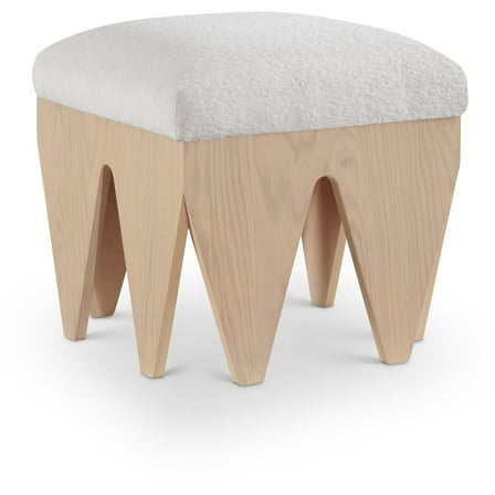 Meridian Furniture Altair Cream Velour Fur Fabric Bench