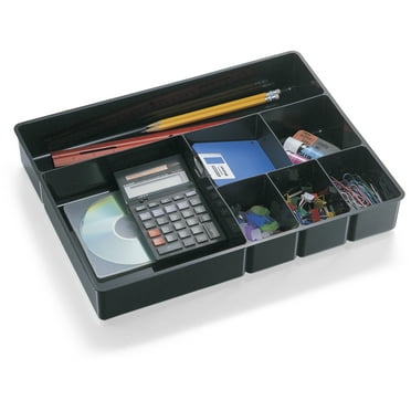 Officemate Deep Drawer Organizer Tray, 8 Compartments, 2 1/4H x 15 1/8W x 11 1/2D, Black