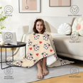 thumbnail image 4 of Wearable Blanket,Beige Cow Heart Pattern Hooded Wearable Flannel Blanket for Adults & Teens with Buckle,Winter Poncho Shawl Wrap Cape,60"x80", 4 of 5