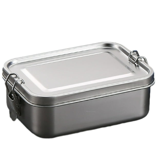 Elegante caja bento de acero inoxidable, diseño a prueba de fugas con capa aislante que garantiza la frescura, contenedor reutilizable ecológico y sostenible para hombres y mujeres, 6,5 x 4,7 x 2,4