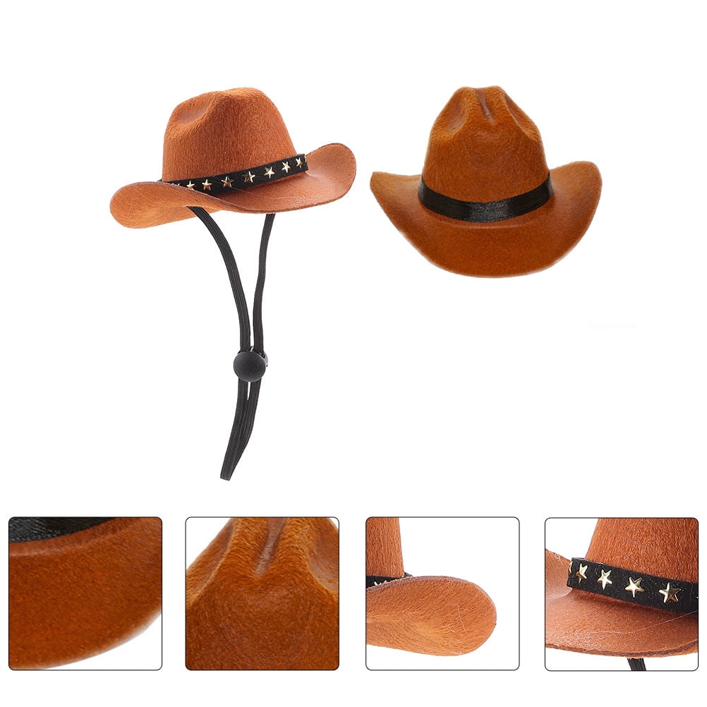 BESTYASH 2-Pack Light Brown Hats for Dogs and Cats Stylish Pet Party Accessories and Decorative Wear
