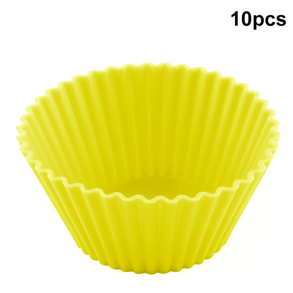 10Pcs Silicone Muffin Cake Cupcake Mould for Kitchen DIY Cooking Bakeware Tool 