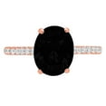 thumbnail image 7 of Solitaire with Accents Engagement Ring for Women - 2.21ct Natural Onyx in 14K Rose Gold Promise Ring, 7 of 7