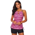 thumbnail image 5 of Women Red/Blue/Rosy/Green Print Tankini Swimwear, 5 of 5