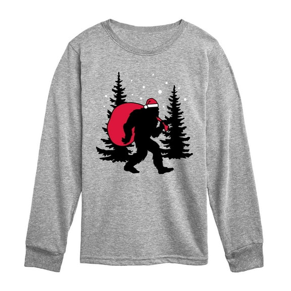 Instant Message - Sasquatch Santa - Youth Long Sleeve Graphic T-shirt