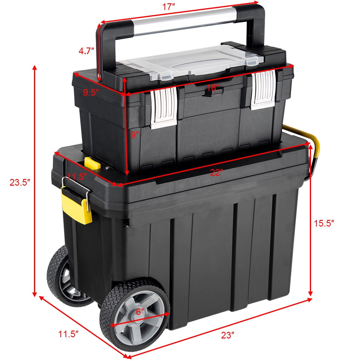 3-in-1 Detachable Tool Box Mobile Work Center 11 in 