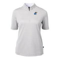 thumbnail image 2 of Women's Cutter & Buck  Gray Kansas Jayhawks DryTec Virtue Eco Pique Stripe Recycled Polo, 2 of 3