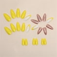 thumbnail image 3 of Fofosbeauty 24pcs Press on False Nails Tips,Almond Fake Acrylic Nails, Flash Goose Yellow, 3 of 9