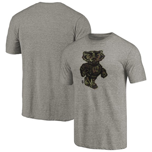 Men's Gray Wisconsin Badgers Prestige Tri-Blend T-Shirt
