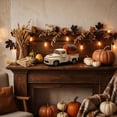 thumbnail image 3 of Halloween Vintage Farmhouse Pumpkin Truck Decor, 5.7 Inch Mini Harvest Metal Farm Truck with Pumpkin, Fall Thanksgiving Halloween Tiered Tray Display & Home Decor (Beige), 3 of 5