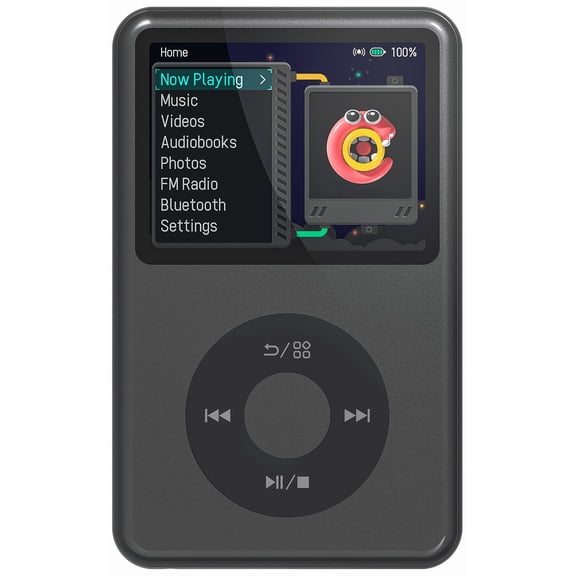 Innioasis 64GB Mp3 Player with Bluetooth, 2.4" Portable Mini HiFi Sound Bluetooth Digital Music Player with FM Radio Audiobook and Speaker Built in for Kids (Black)